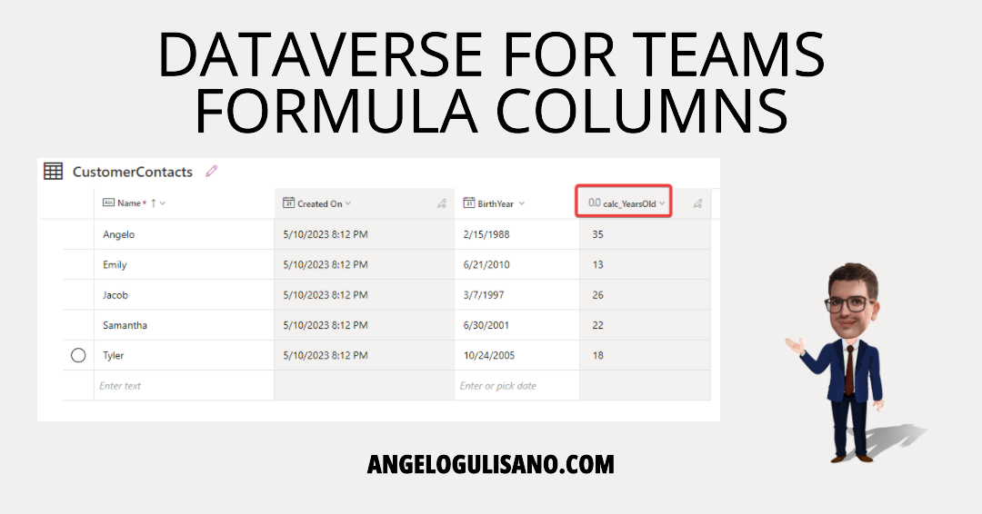 Dataverse for Teams - Formula Columns