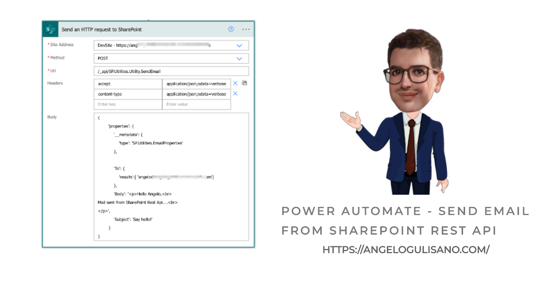 Power Automate - Send email from SharePoint Rest Api
