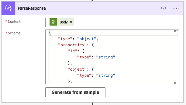 Parse Json response