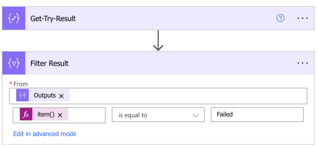 Filter error in Catch block