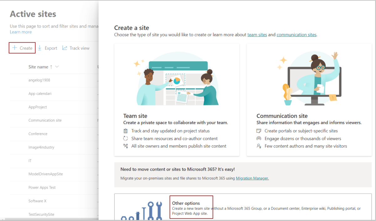 sharepoint-team-site-without-microsoft-365-group