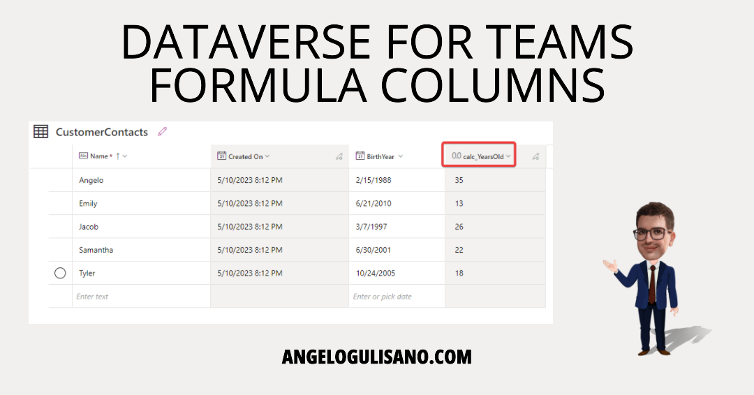 Dataverse for Teams – Formula Columns